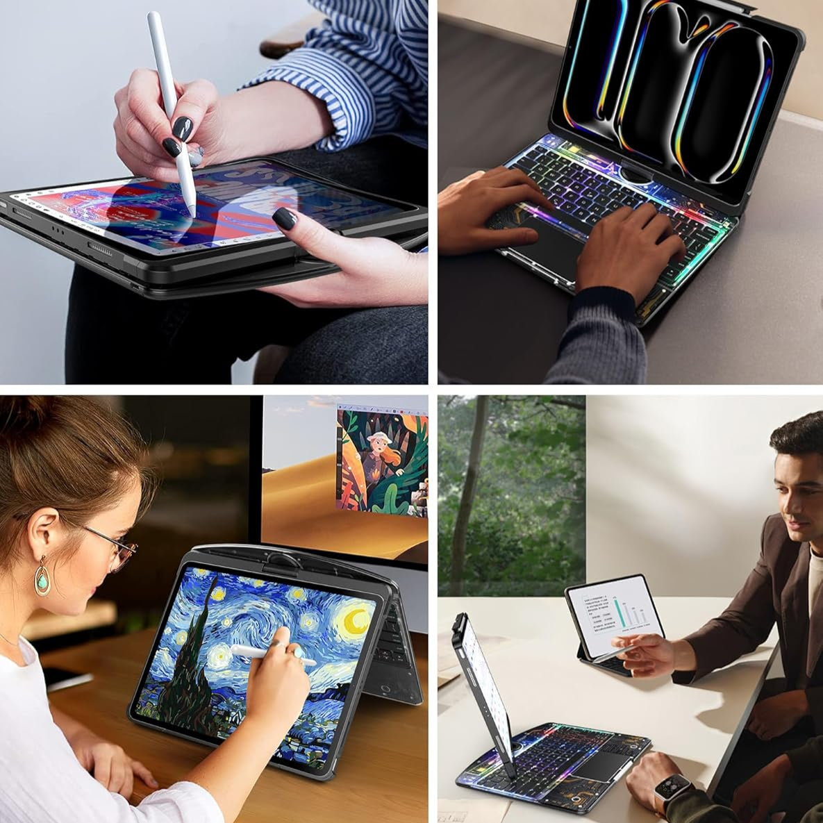 Transparante 360° iPad Toetsenbord Beschermhoes