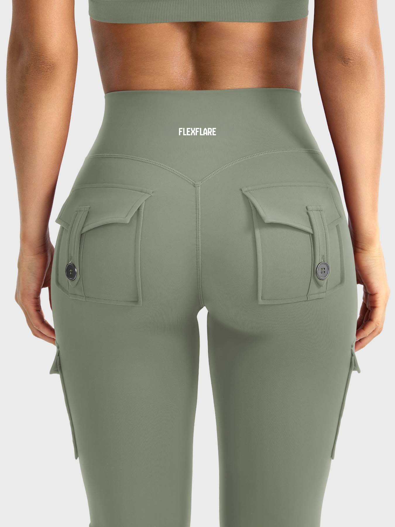 FlexFlare | Cargo Legging - Saliegroen