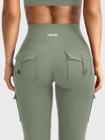 FlexFlare | Cargo Legging - Saliegroen
