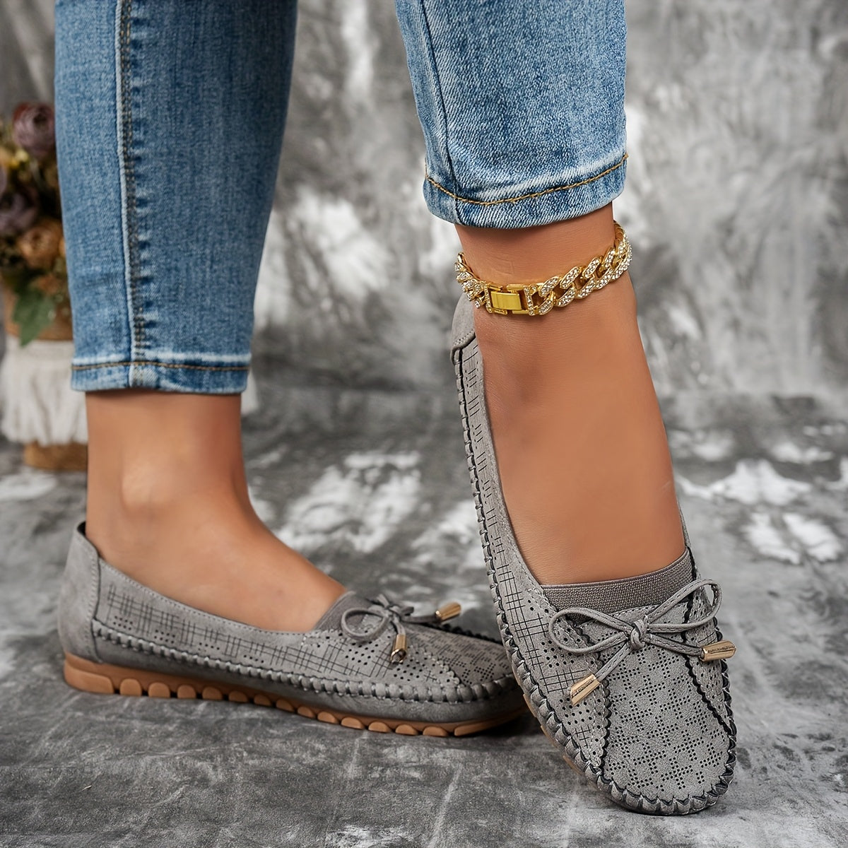 Sabine – Zachte, comfortabele loafers met een verfijnd strikje