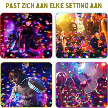 Kleurrijke roterende discobal lamp
