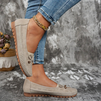 Sabine – Zachte, comfortabele loafers met een verfijnd strikje