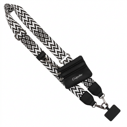 Clip & Go-riem met opbergtasje – Chevron/Ruit-collectie