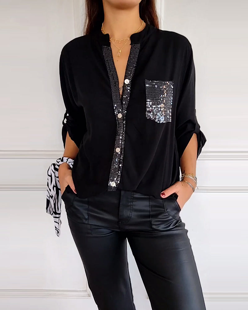 Sparkle Chic Blouse – Paillettenlook