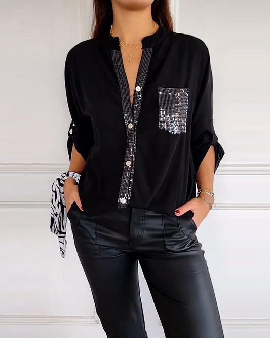 Sparkle Chic Blouse – Paillettenlook