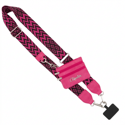 Clip & Go-riem met opbergtasje – Chevron/Ruit-collectie