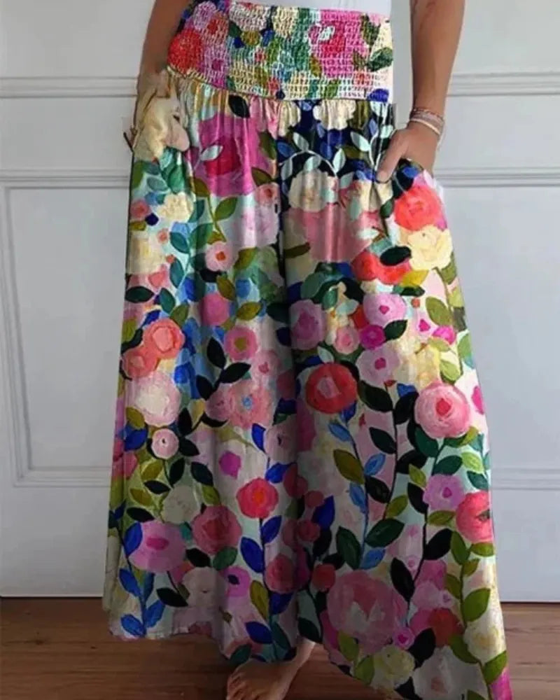 Elegante Wijde Broek met Hoge Taille en Comfort Fit