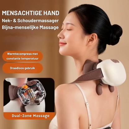 Pulse Mini Slimme Nek- en Schoudermassageapparaat met Warmtetherapie – Ideaal Cadeau voor Ontspanning