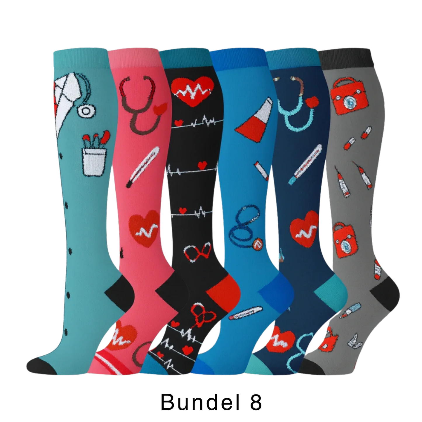 Colorify | Kleurrijke compressiekous (6 paar)
