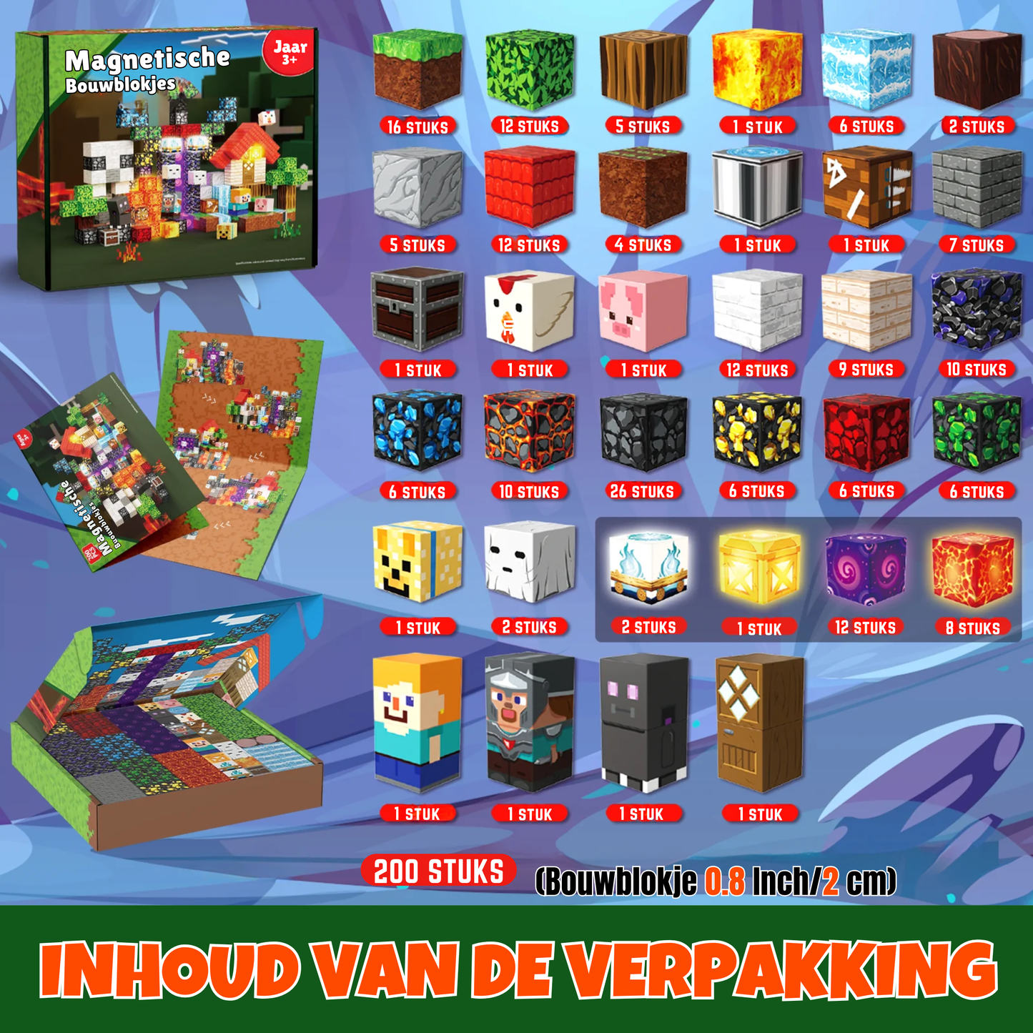 Sterrenfort - Magnetische Bouwtegels STEM Speelgoed | 2025 Glow-collectie | 2cm