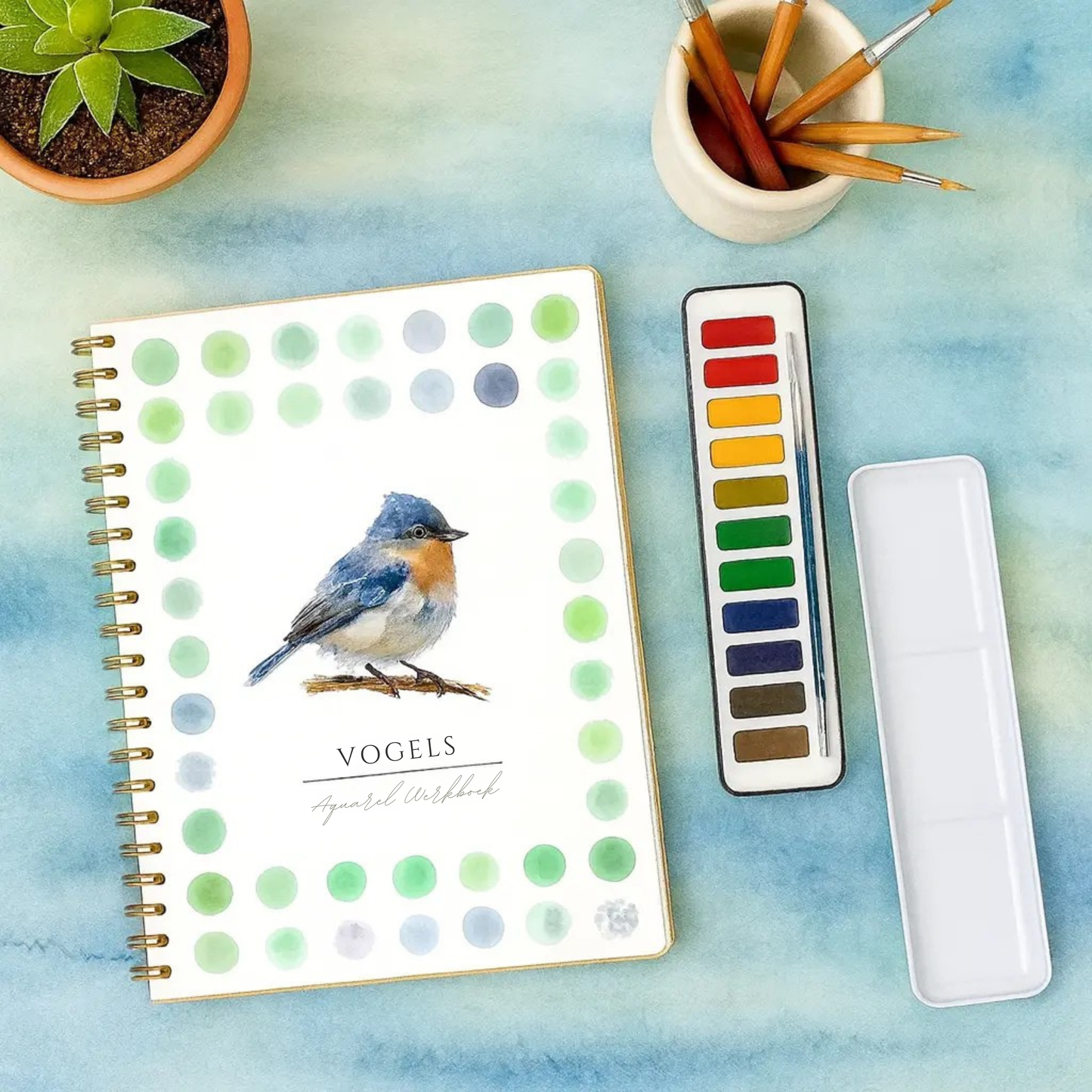Complete aquarelboekenset – GRATIS aquarelverf en penselen inbegrepen
