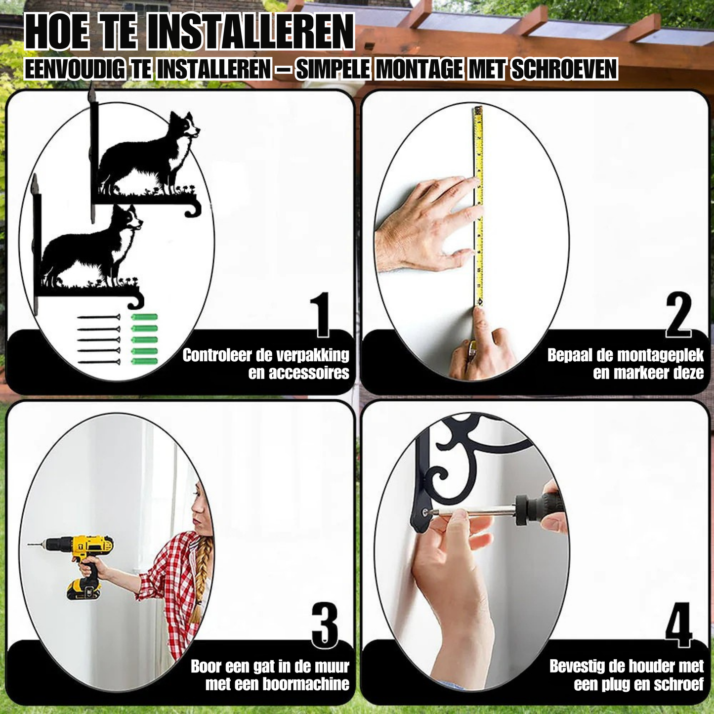 Metalen hangbeugel - Border Collie