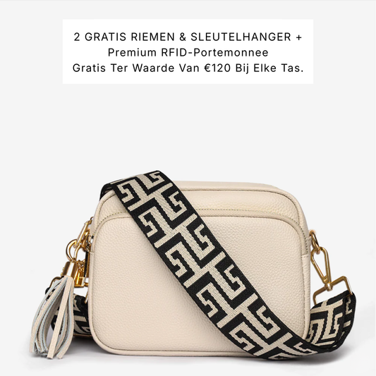 Luma | Compacte lederen crossbodytas - Ivoor