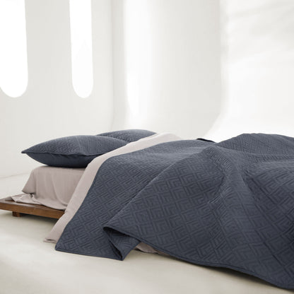 FURRFREE Dekbedset met ruitmozaïekpatroon – Huisdierhaar-afstotend voor gezinnen met honden of katten