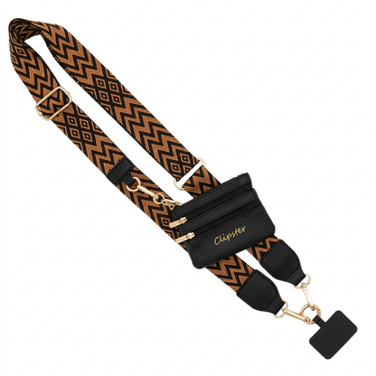 Clip & Go-riem met opbergtasje – Chevron/Ruit-collectie