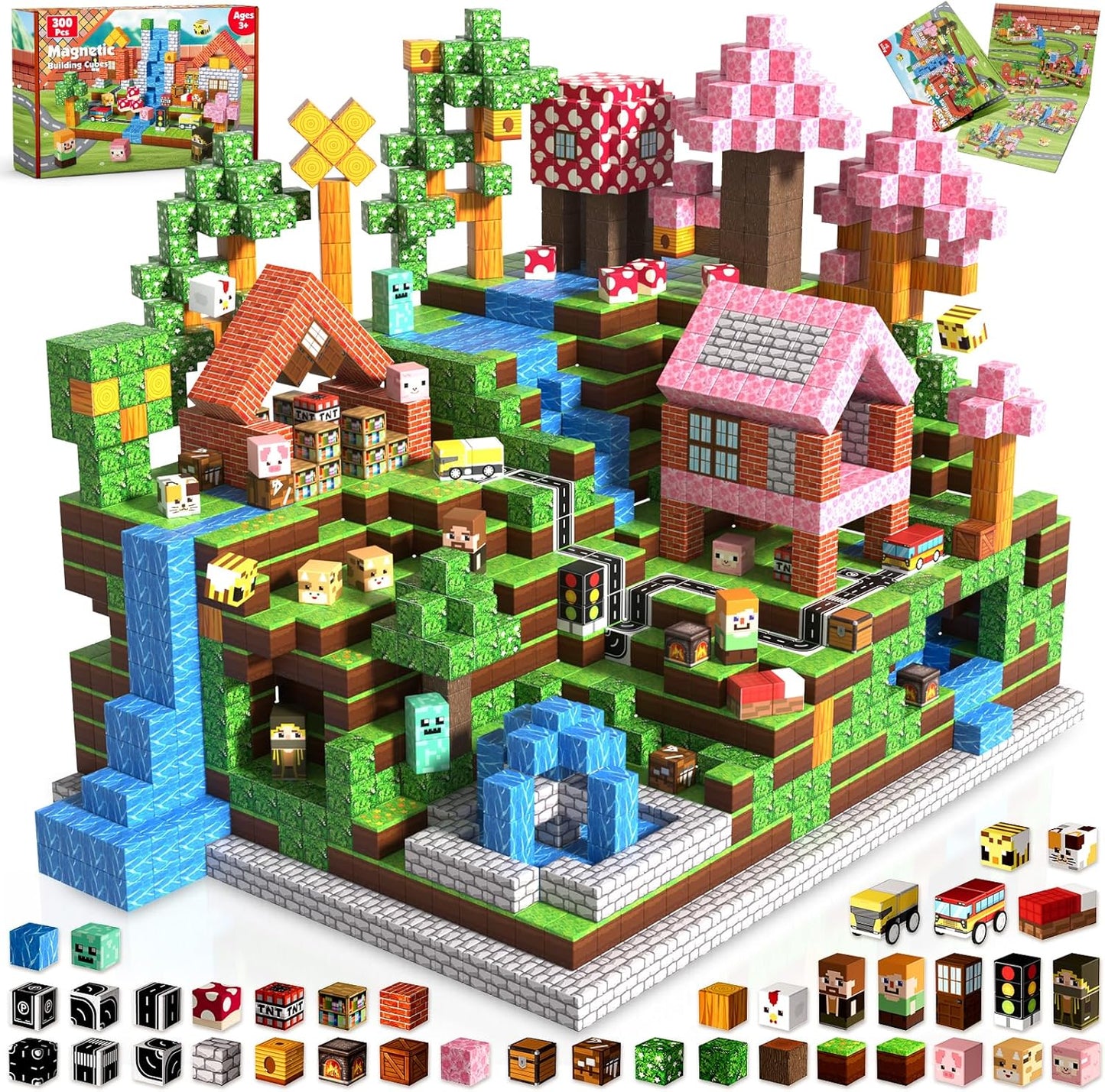 Suburb City - Magnetische Bouwtegels STEM Speelgoed | 2025 Dorpscollectie | 100–300 stuks | 2cm