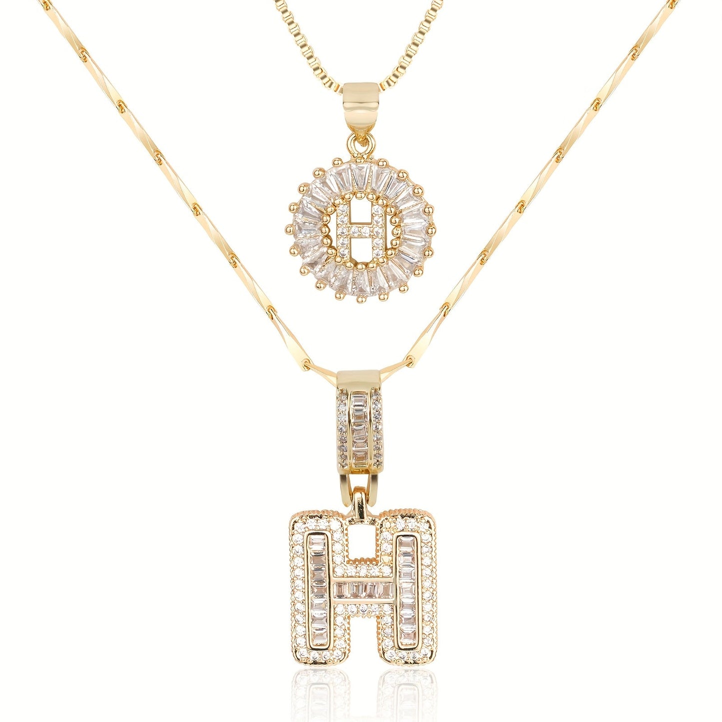 GemLetter | 14K Ketting met Diamanten Initiaal Hanger