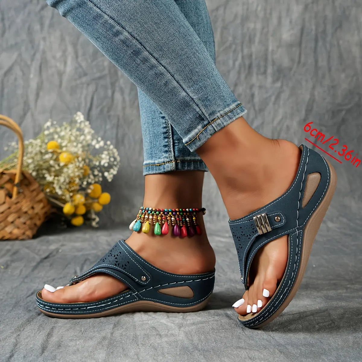Élodie – Dames-slippers met sleehak en teenstuk