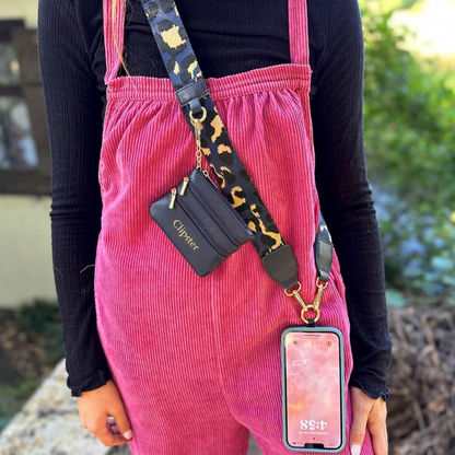 Clip & Go-riem met tasje – Luipaardcollectie