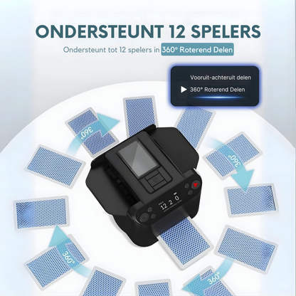 2-in-1 Automatische Kaartenschudder en Dealer met 4 Afstandsbedieningen voor Kaartuitgifte