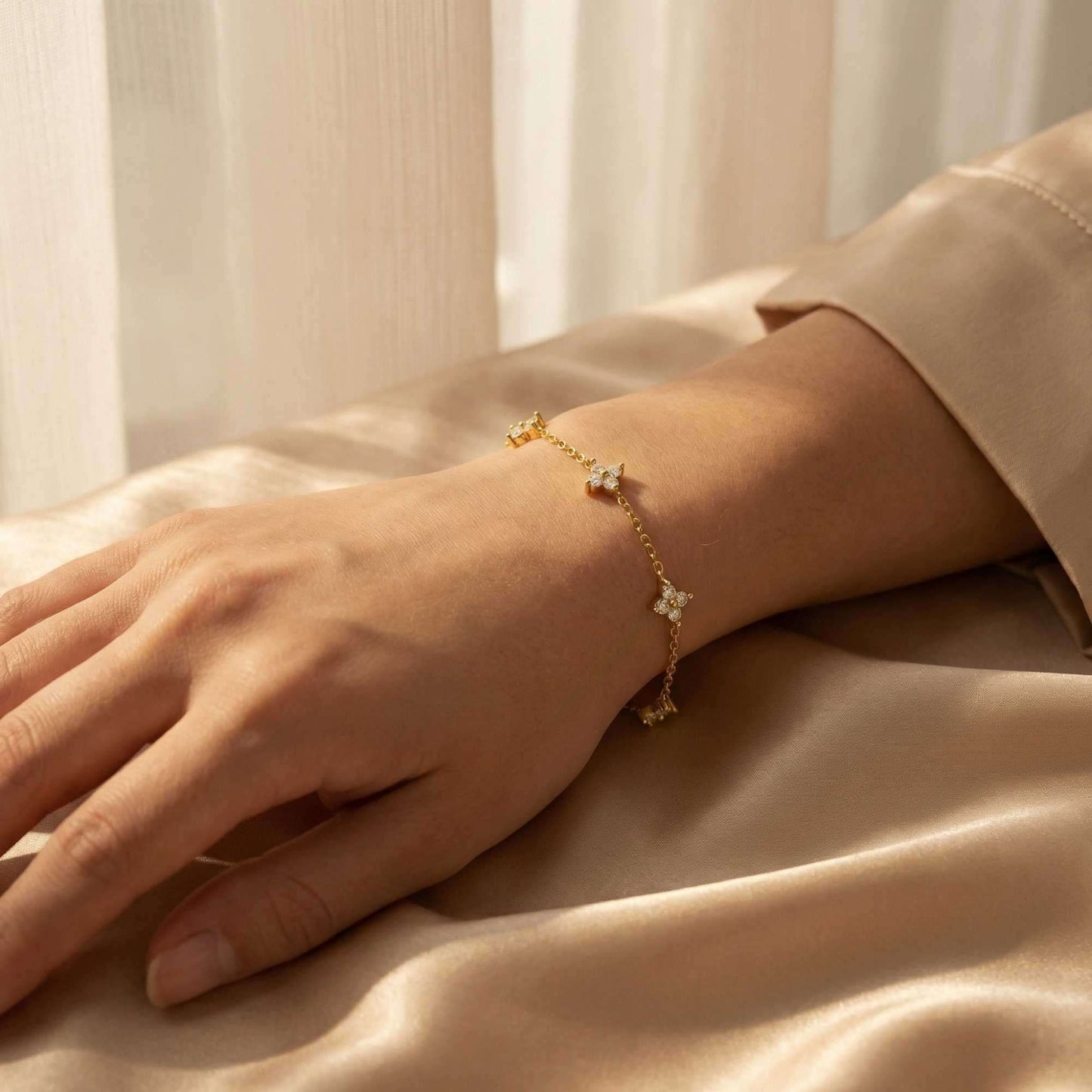 Kristallen bloemenarmband