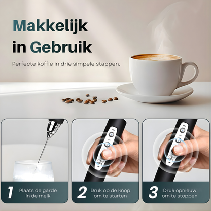 Premium Oplaadbare Zwarte Melkopschuimer