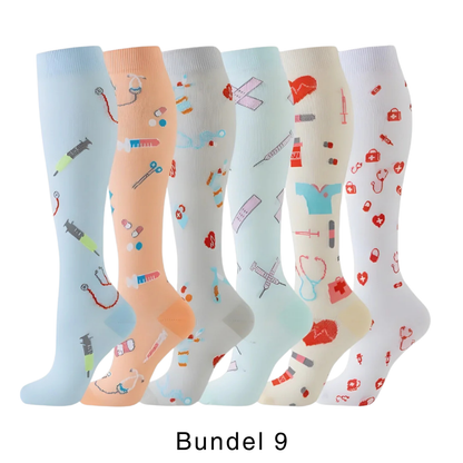 Colorify | Kleurrijke compressiekous (6 paar)