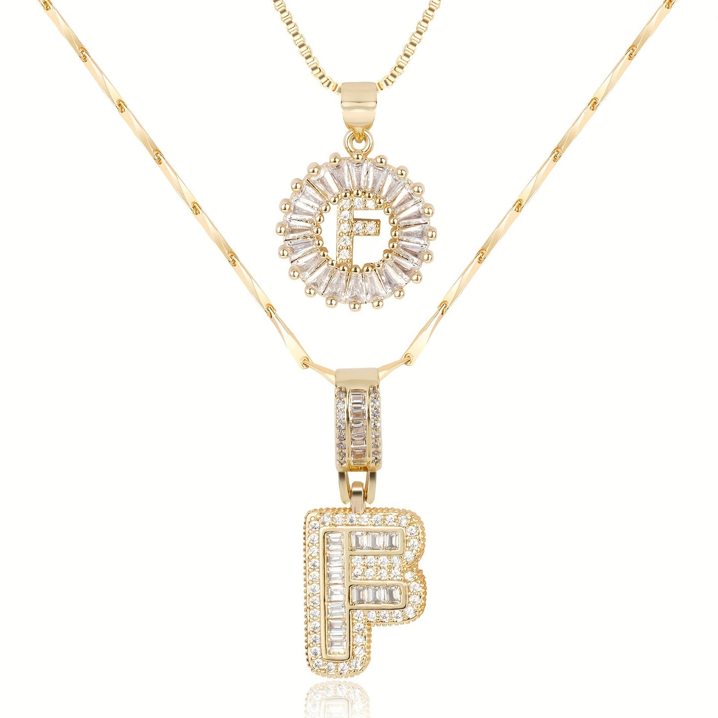GemLetter | 14K Ketting met Diamanten Initiaal Hanger