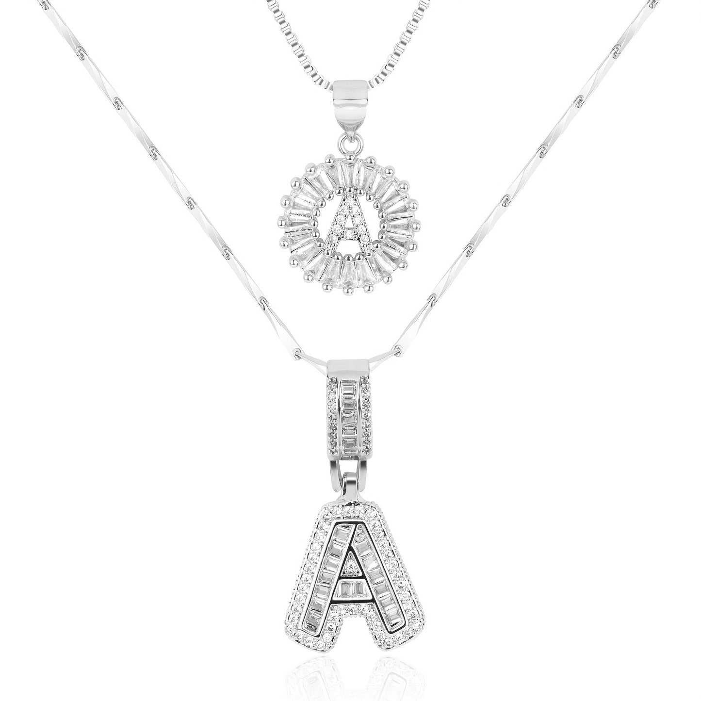 GemLetter | 14K Ketting met Diamanten Initiaal Hanger