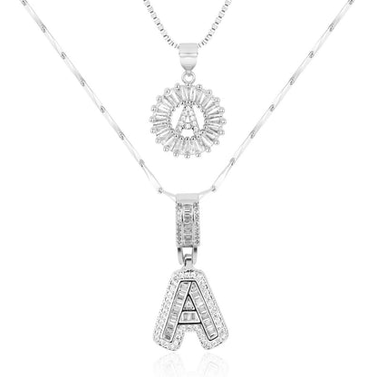 GemLetter | 14K Ketting met Diamanten Initiaal Hanger