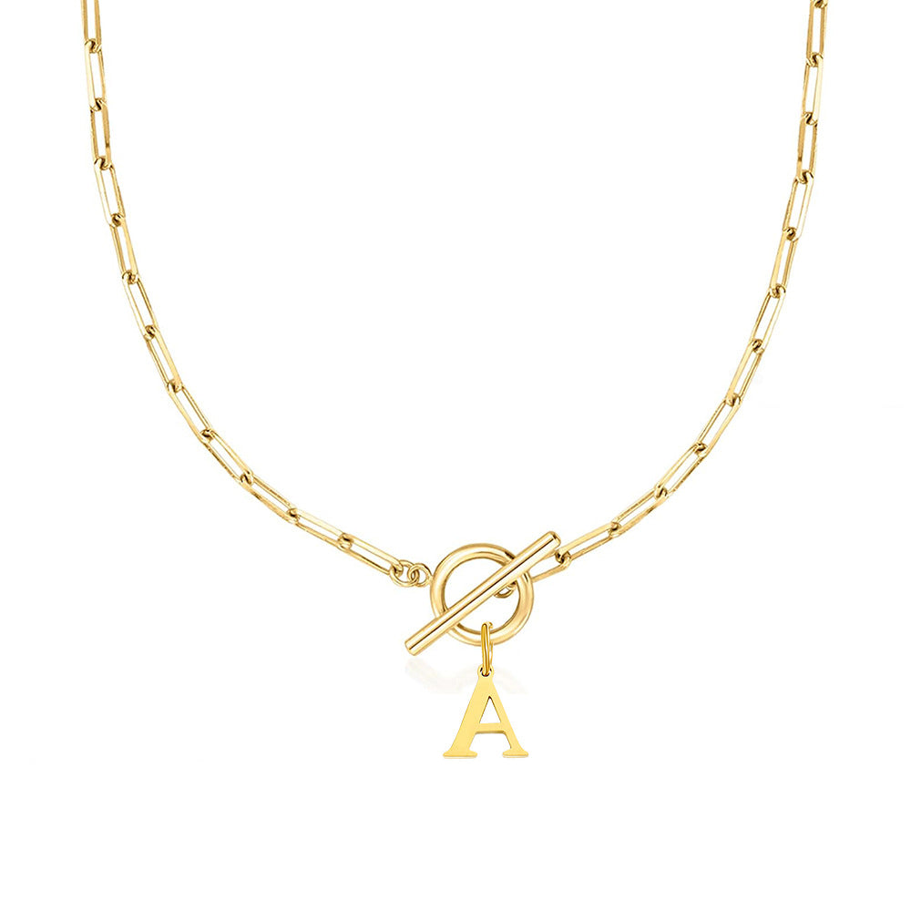 ClaspCircle | Paperclip Schakel ketting met initiaal