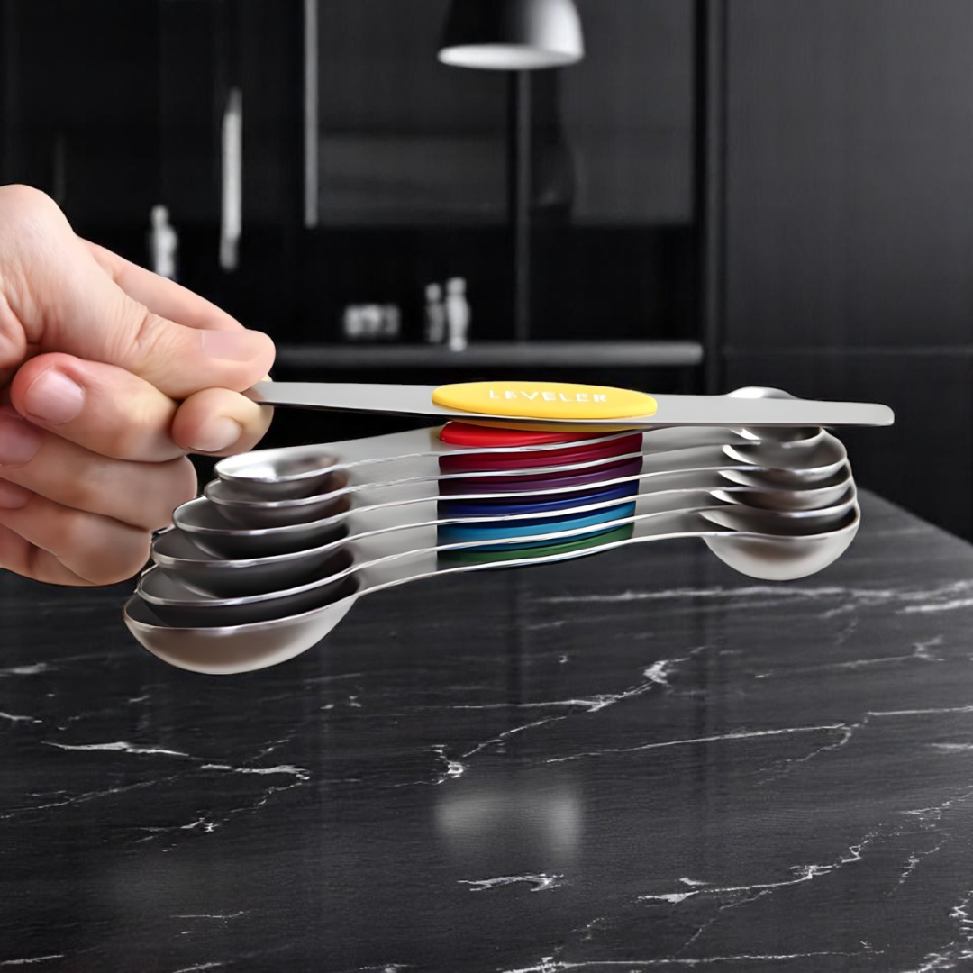 Magnetische Maatlepelset RVS – Slim & Stapelbaar