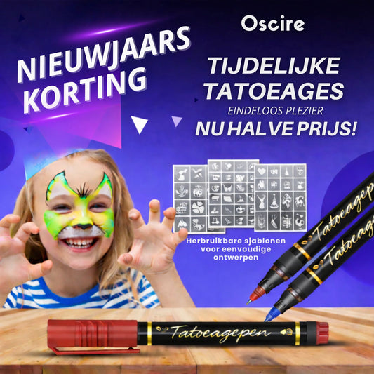 InkJoy | Huidveilige Tattoo Pennen – Afwasbaar, Waterproof & Veilig Voor Kinderen