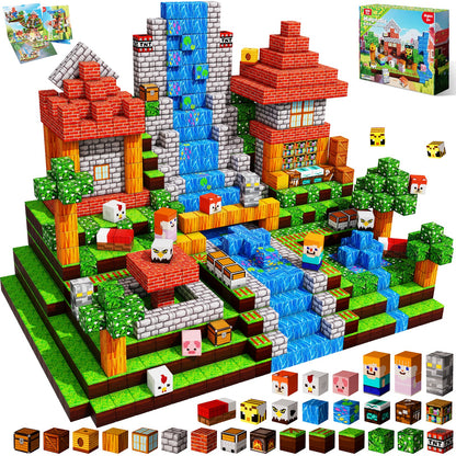 Graslandplezier - Magnetische Bouwtegels STEM Speelgoed | 2025 Dorpscollectie | 100–300 stuks | 2cm