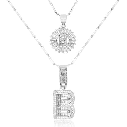 GemLetter | 14K Ketting met Diamanten Initiaal Hanger