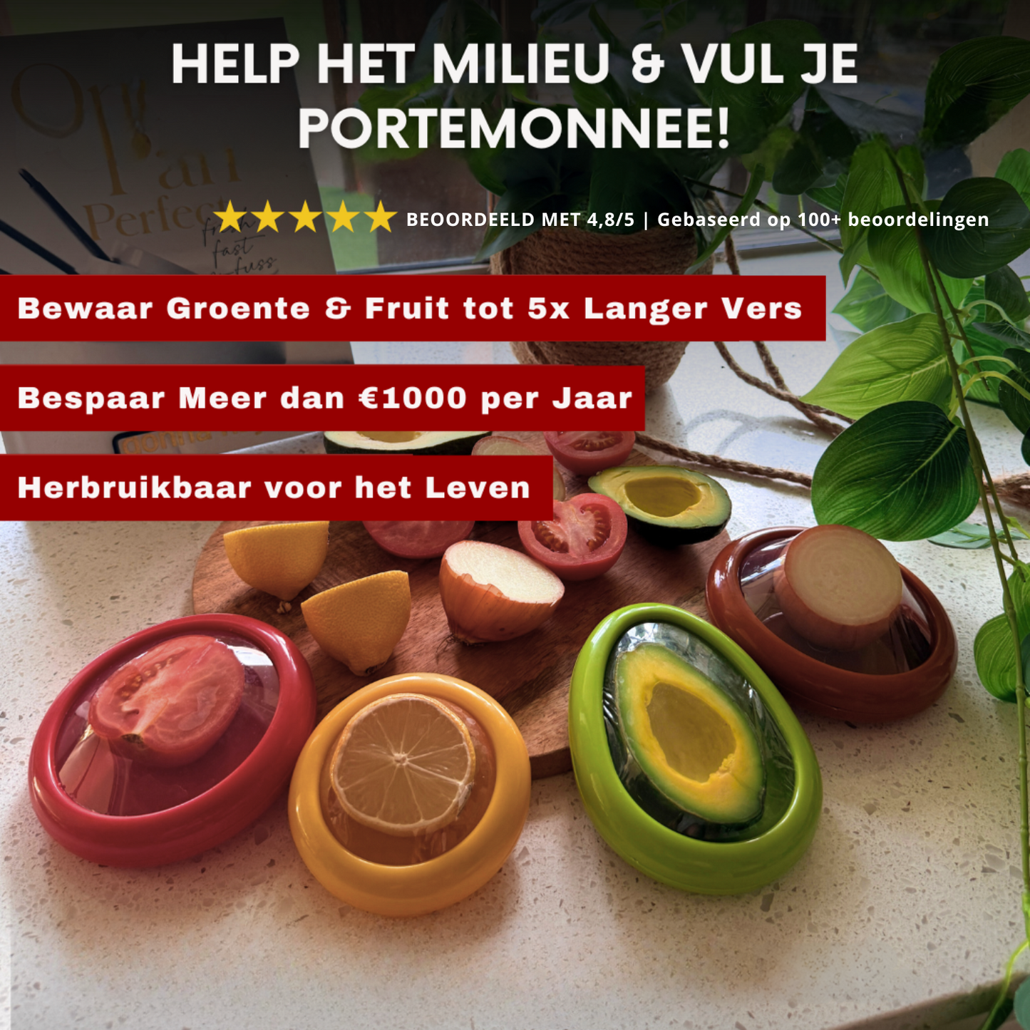 VersDekkers (4-pack) | Houd je Eten Langer Vers