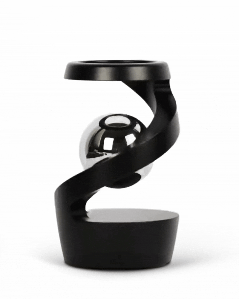 FluxSphere | Magnetische Spiraal Sculptuur met Zwevende Metaalbal