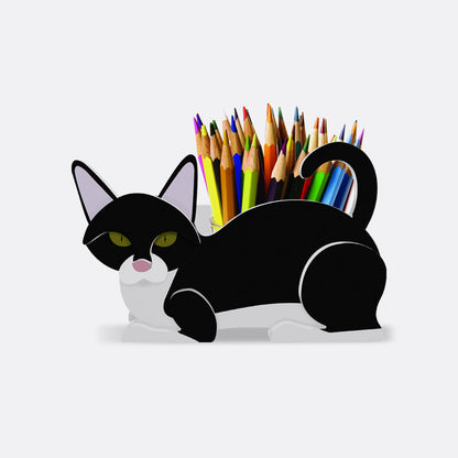 Bloempot - Zwart-witte kat