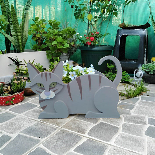Bloempot - Blauwe kat