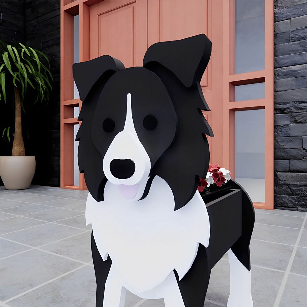 Bloempot - Bordercollie