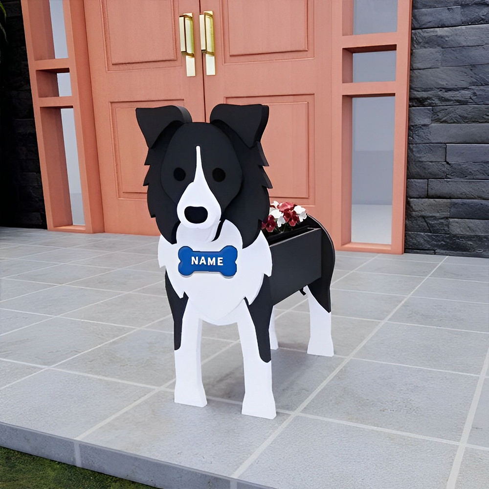 Bloempot - Bordercollie