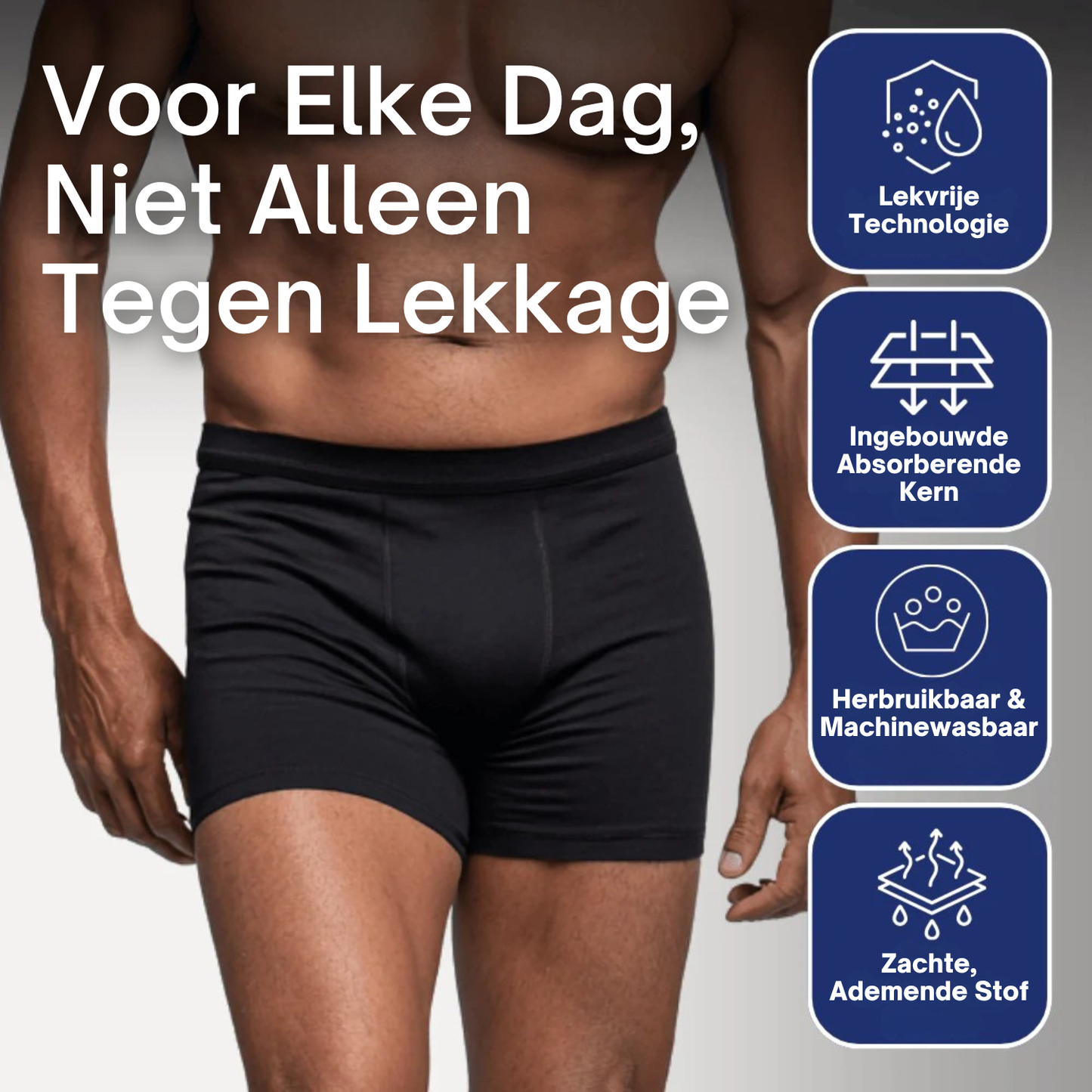 ShieldCore | Wasbare Incontinentie Boxershort voor Mannen
