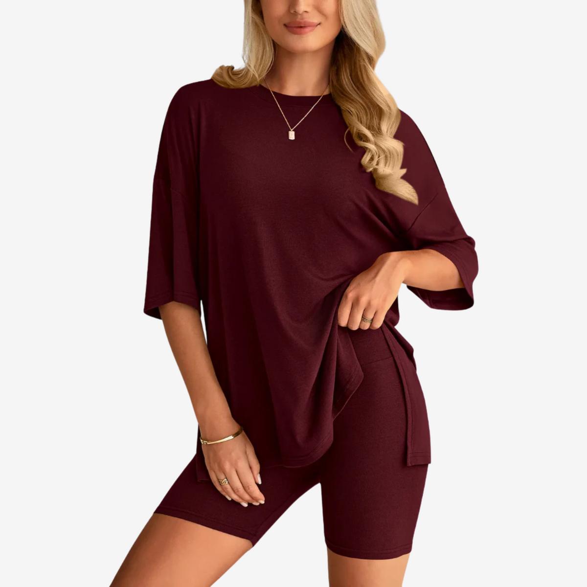 Zomerse Duo‑Set: Wolkzachte Top & Shorts