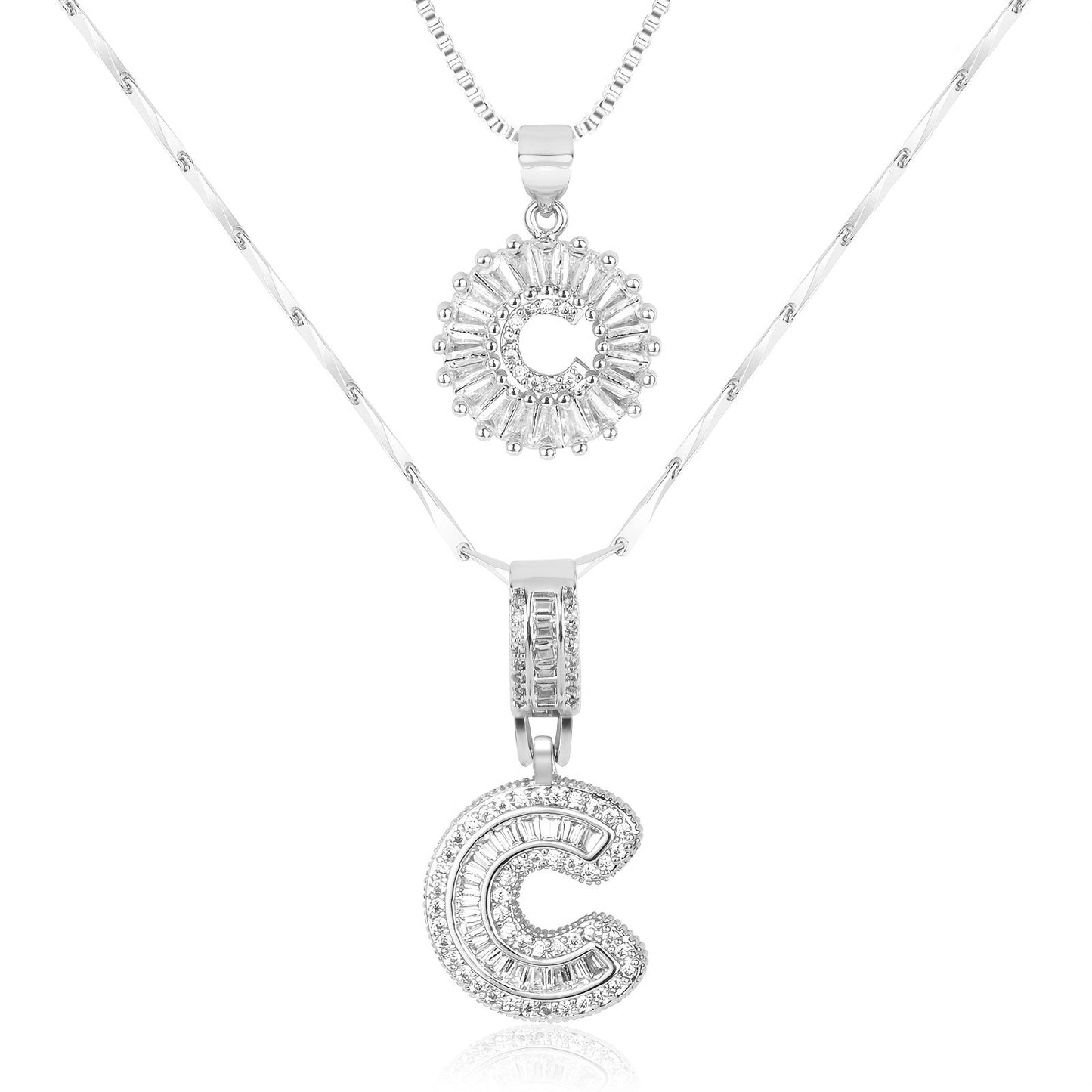 GemLetter | 14K Ketting met Diamanten Initiaal Hanger