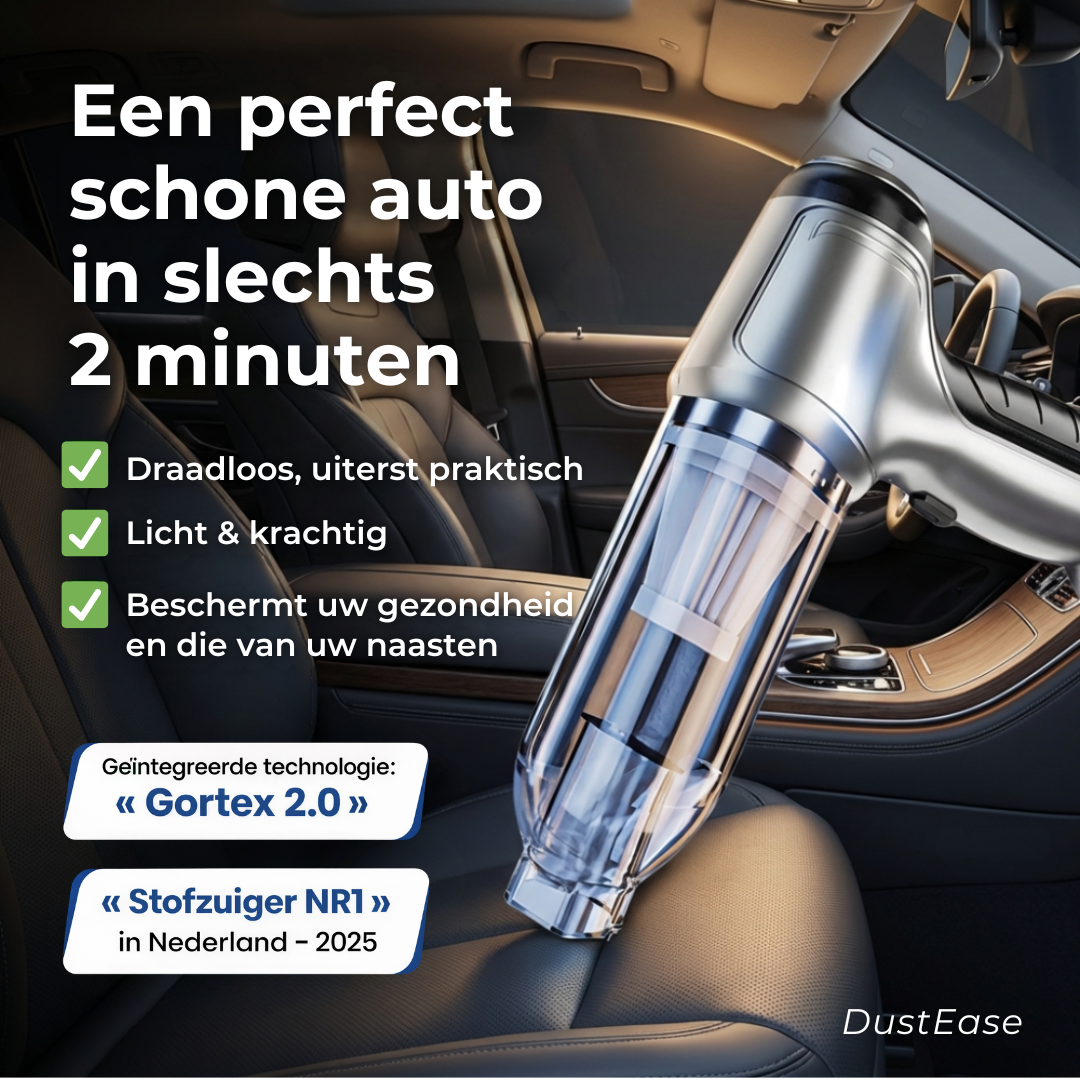 DustEase | De Ultieme Auto-Handstofzuiger