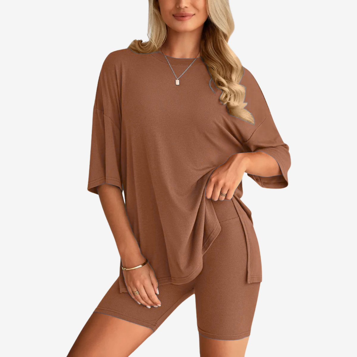 Zomerse Duo‑Set: Wolkzachte Top & Shorts