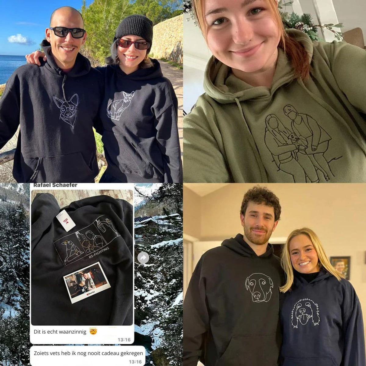 LijnLiefde | Geborduurde Hoodie met Jouw Foto – Handgetekend Portret & Premium Borduring