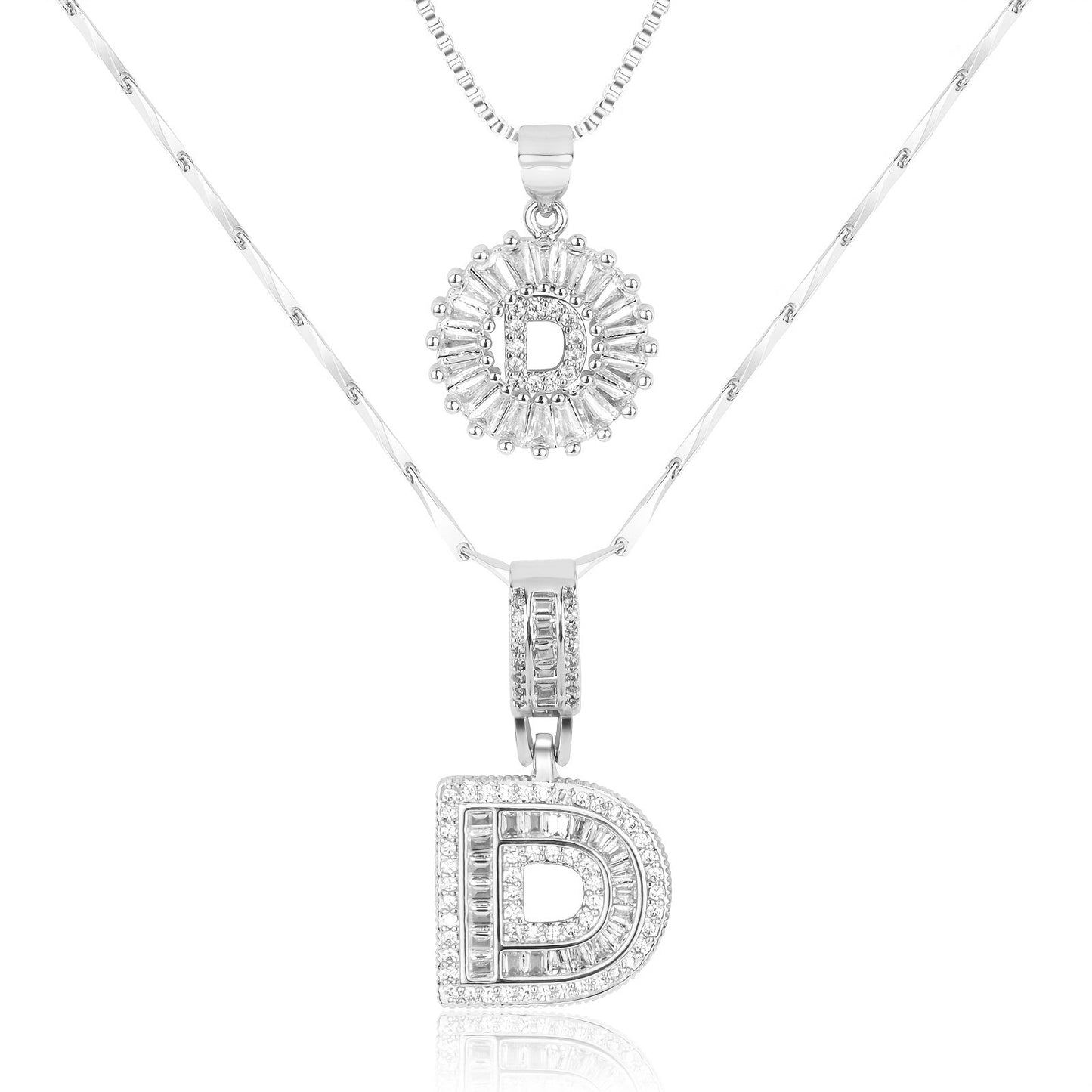 GemLetter | 14K Ketting met Diamanten Initiaal Hanger