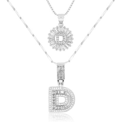 GemLetter | 14K Ketting met Diamanten Initiaal Hanger