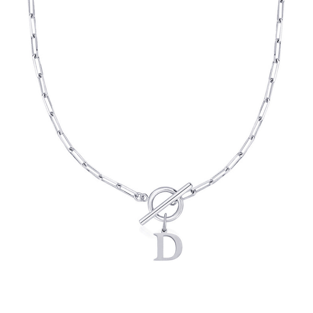 ClaspCircle | Paperclip Schakel ketting met initiaal